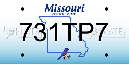 731TP7 Missouri License Plate