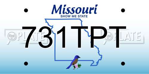 731TPT Missouri License Plate