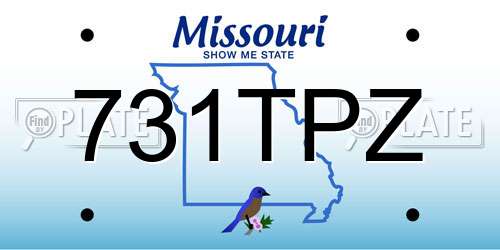 731TPZ Missouri License Plate