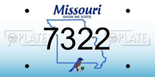 7322 Missouri License Plate