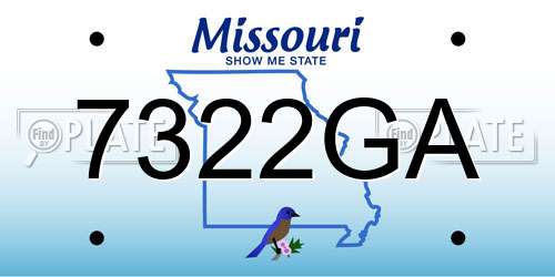 7322GA Missouri License Plate