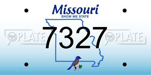 7327 Missouri License Plate
