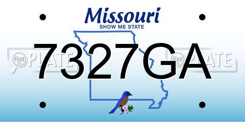7327GA Missouri License Plate
