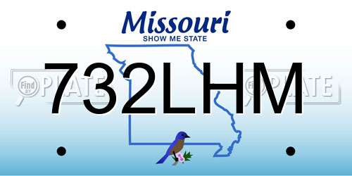 732LHM Missouri License Plate