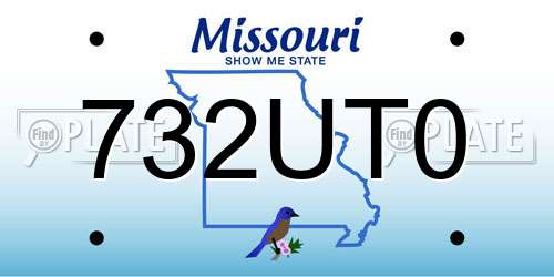 732UT0 Missouri License Plate