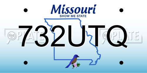 732UTQ Missouri License Plate