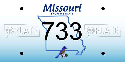 733 Missouri License Plate
