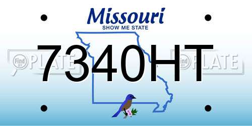 7340HT Missouri License Plate