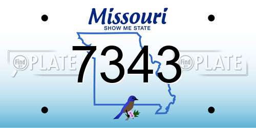 7343 Missouri License Plate