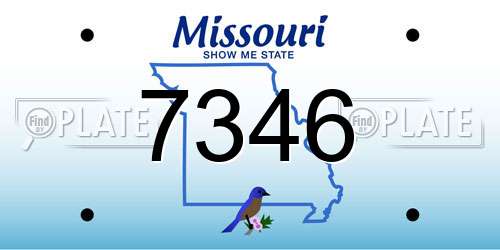 7346 Missouri License Plate