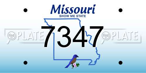 7347 Missouri License Plate