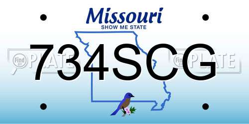 734SCG Missouri License Plate