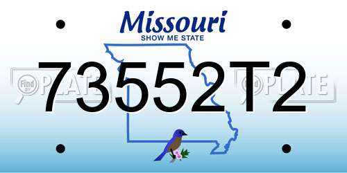 73552T2 Missouri License Plate
