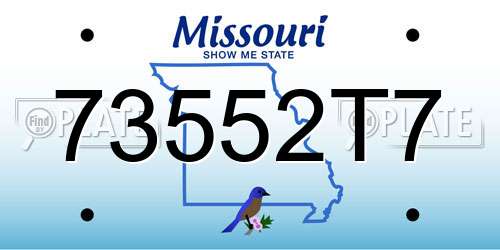 73552T7 Missouri License Plate