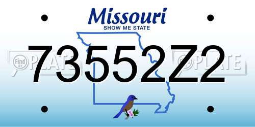 73552Z2 Missouri License Plate