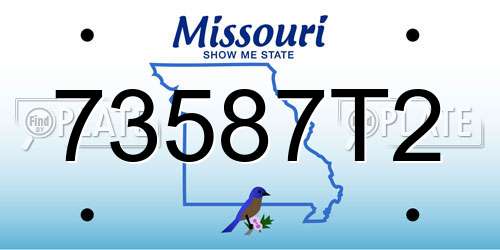 73587T2 Missouri License Plate
