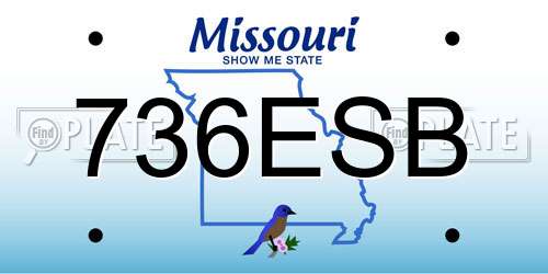 736ESB Missouri License Plate
