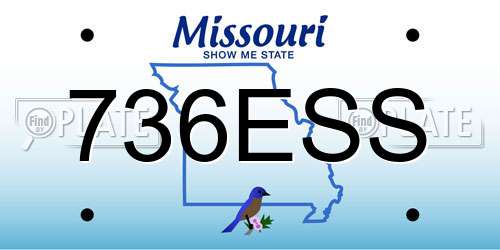 736ESS Missouri License Plate