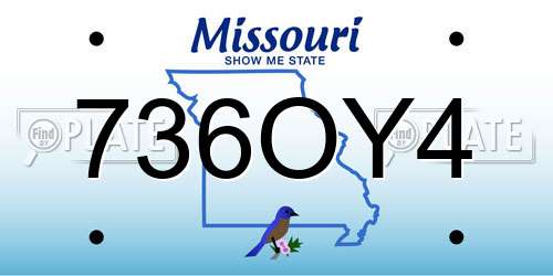 736OY4 Missouri License Plate
