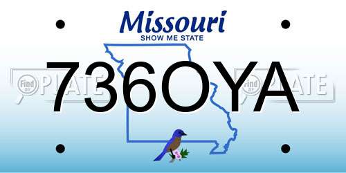 736OYA Missouri License Plate
