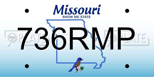 736RMP Missouri License Plate