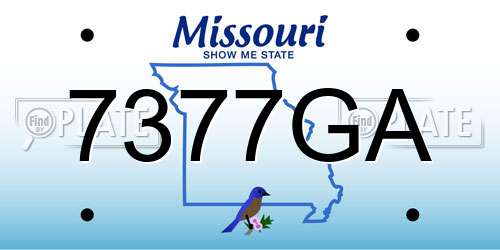 7377GA Missouri License Plate