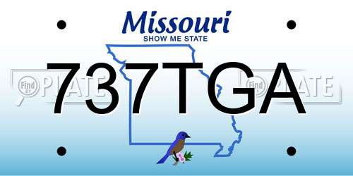 737TGA Missouri License Plate