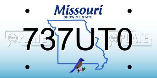 737UT0 Missouri License Plate