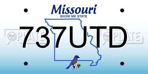 737UTD Missouri License Plate