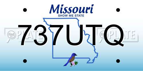 737UTQ Missouri License Plate