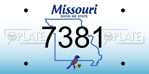 7381 Missouri License Plate