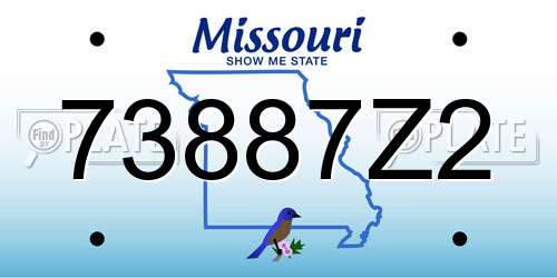 73887Z2 Missouri License Plate