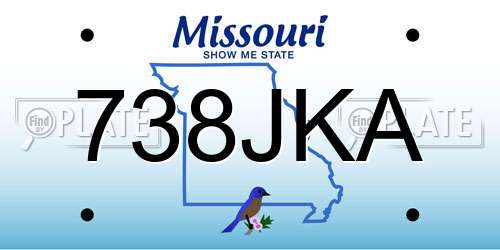 738JKA Missouri License Plate