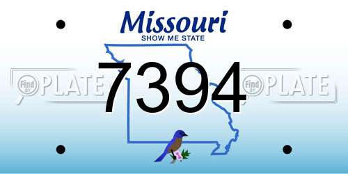 7394 Missouri License Plate