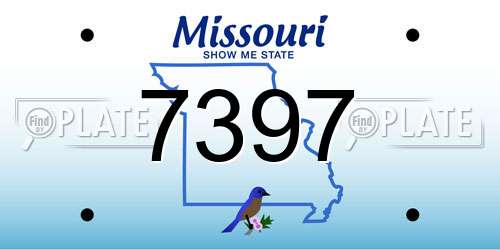 7397 Missouri License Plate
