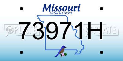 73971H Missouri License Plate