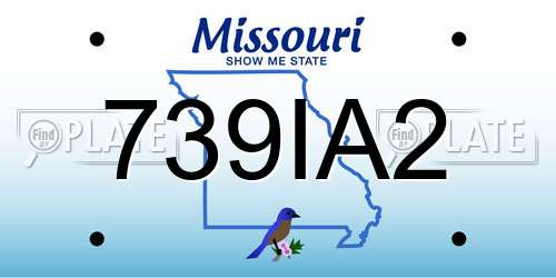 739IA2 Missouri License Plate