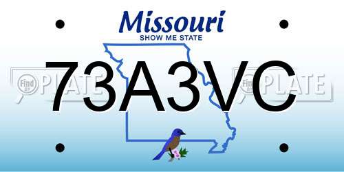 73A3VC Missouri License Plate