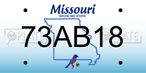 73AB18 Missouri License Plate