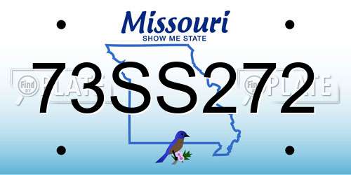 73SS272 Missouri License Plate