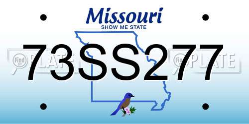 73SS277 Missouri License Plate