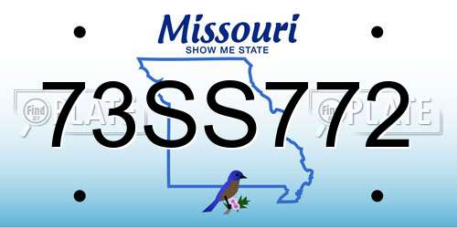 73SS772 Missouri License Plate