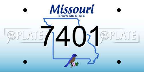 7401 Missouri License Plate