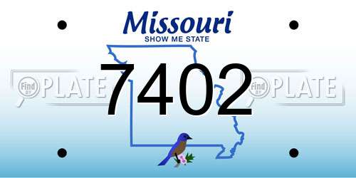 7402 Missouri License Plate