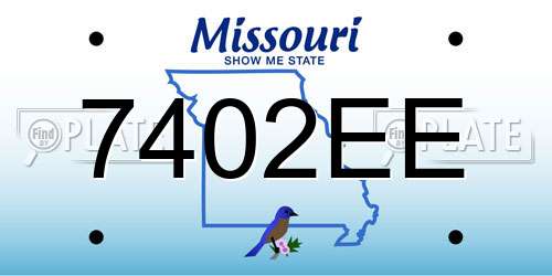 7402EE Missouri License Plate