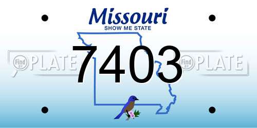 7403 Missouri License Plate