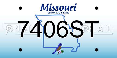 7406ST Missouri License Plate