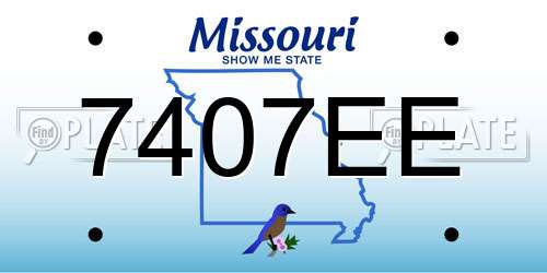 7407EE Missouri License Plate