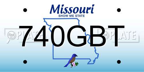 740GBT Missouri License Plate