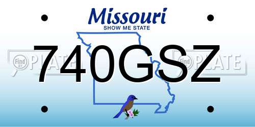 740GSZ Missouri License Plate
